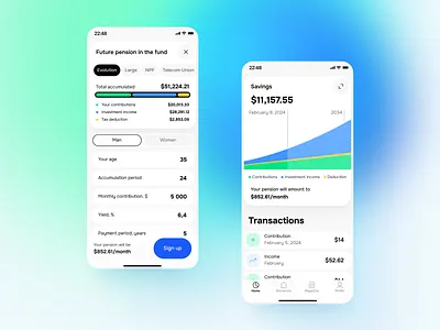 Retirement Fund Management App Concept app design finance fund interface mobile app pension ui ux