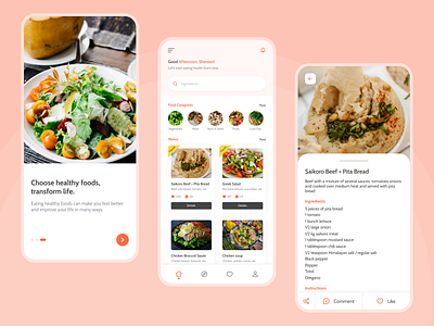 NutriFood app design food healthy mobile nutrition typography ui uidesign ux