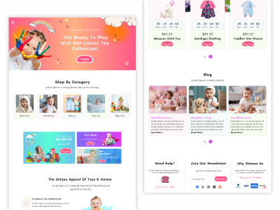 Baby Toy Gift Shop blog psd design landing page psd template psd templates template ui ux