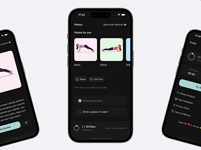 Fitness / Plank App - Planky animation app design fitness gym ios mobile sport ui uiux workout