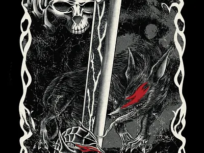 Death Defiance - A Berserk Fanart design gig graphic design illustration merchandise poster texture