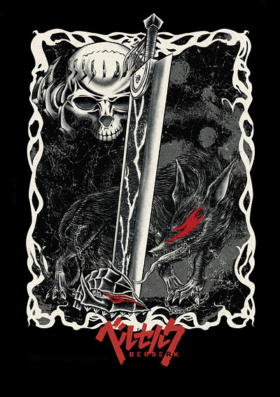 Death Defiance - A Berserk Fanart design gig graphic design illustration merchandise poster texture