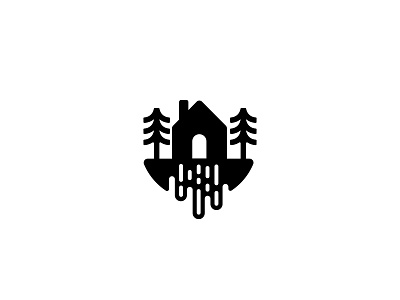 Falls Cabin alex seciu branding cabin cabin logo logo design logo designer pine tree tree tree logo waterfall waterfall logo