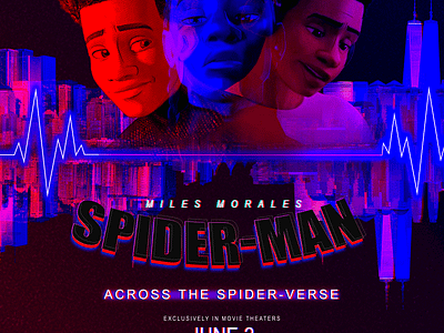 Spiderman across the spider-verse poster branding design graphic design illustration logo miles morales movie poster spiderman typography