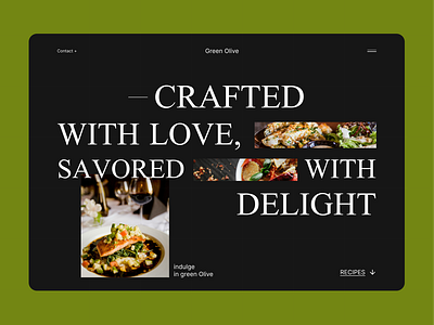 green olive restaurant landing page app branding design graphic design illustration landingpage typography ui ux web webui