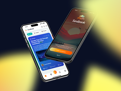 Soulbook mobile app design community community app design mobile app mobile app design mobile design social media app social media mobile ui app ui design