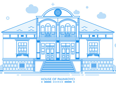 House of Paunkovci, Ohrid, Macedonia 1930 adobe illustrator architecture baroque city construction craftsmen cultural design europe heritage house illustration inspiration macedonia ohrid traditional unique vector windows