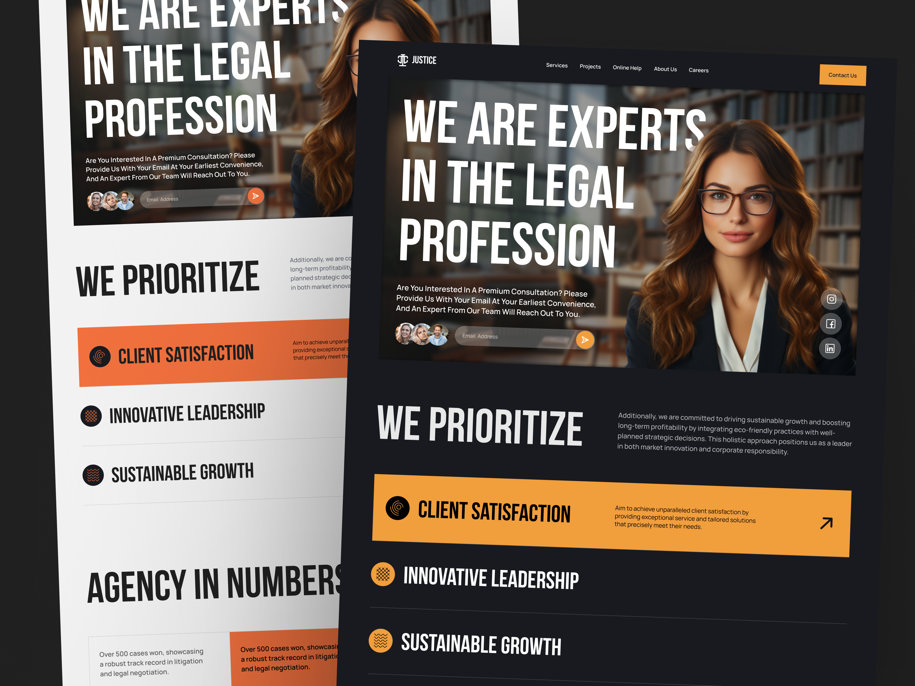 Web Site for Lawyer Agency animation landing page lawyer agency ui ux web site