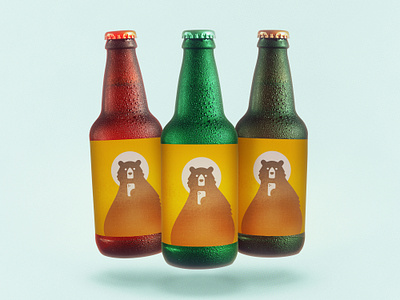 BEÆR autoportrait bear beer bottle branding illustration package portrait selfie
