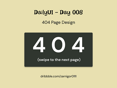 #DailyUI Challenge Day 8: 404 Error Page app graphic design ui