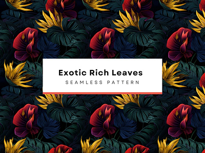 Exotic Rich Leaves Patterns, Seamless Patterns 300 DPI, 4K, wav fabric pattern foliage nature pattern seamless pattern textile pattern wallpaper pattern
