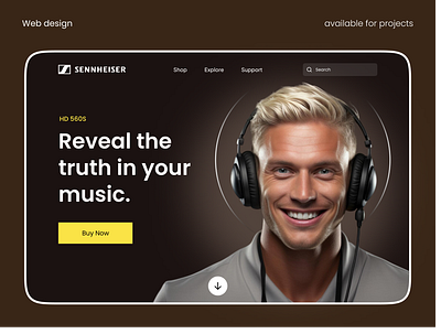 Headphone Landing page headphone landing page product design ui ux website design