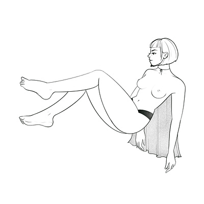 Woman blackandwhite character characterdesign digitalart digitaldrawing drawing fantasy illustration lineart minimal procreate sketch woman
