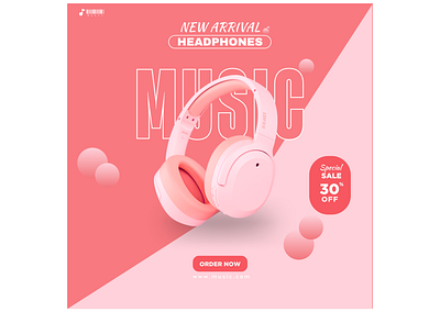 Headphone poster design/Graphic design 3d branding graphic design logo ui