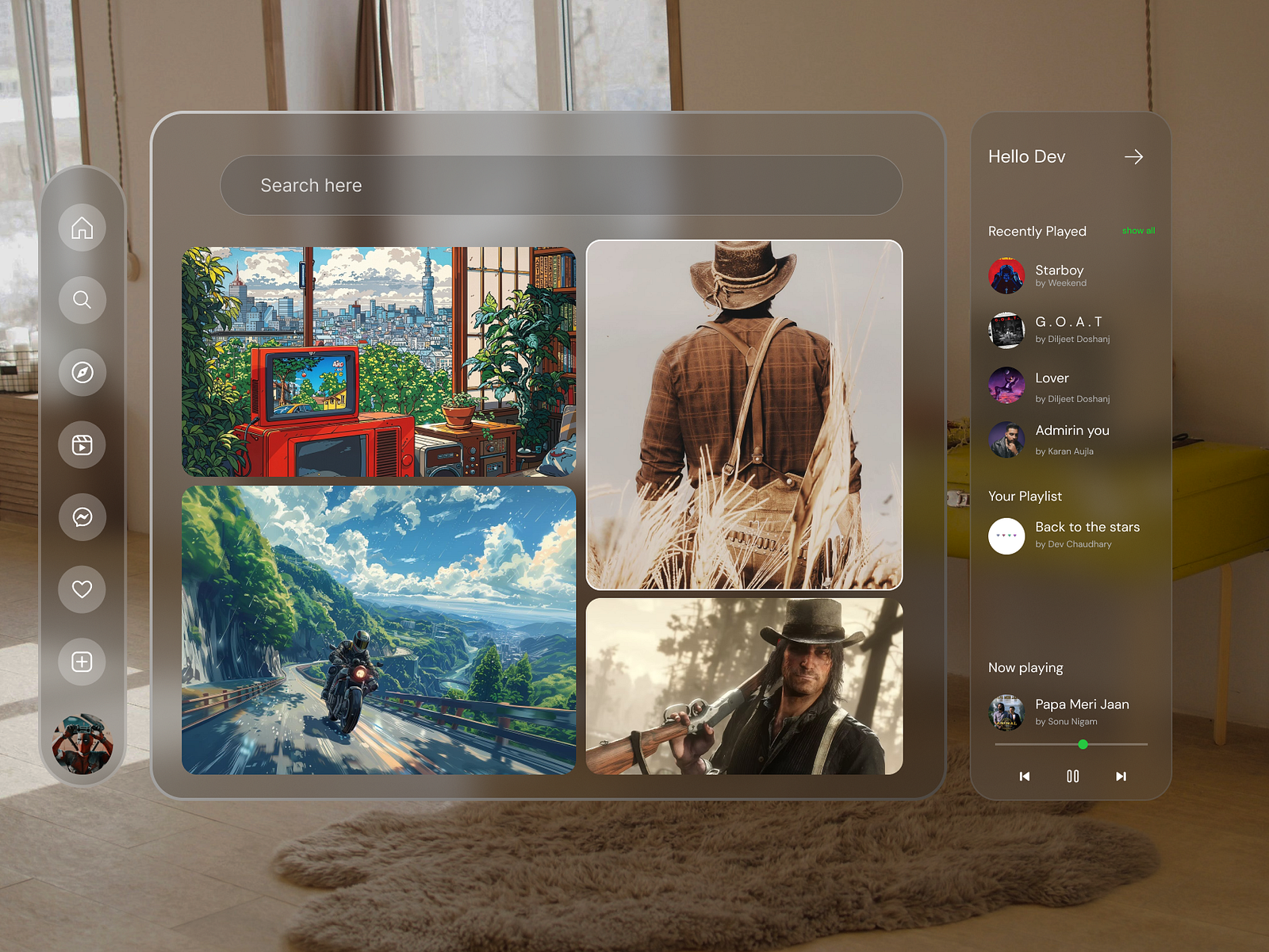 Vision Pro UI Concept