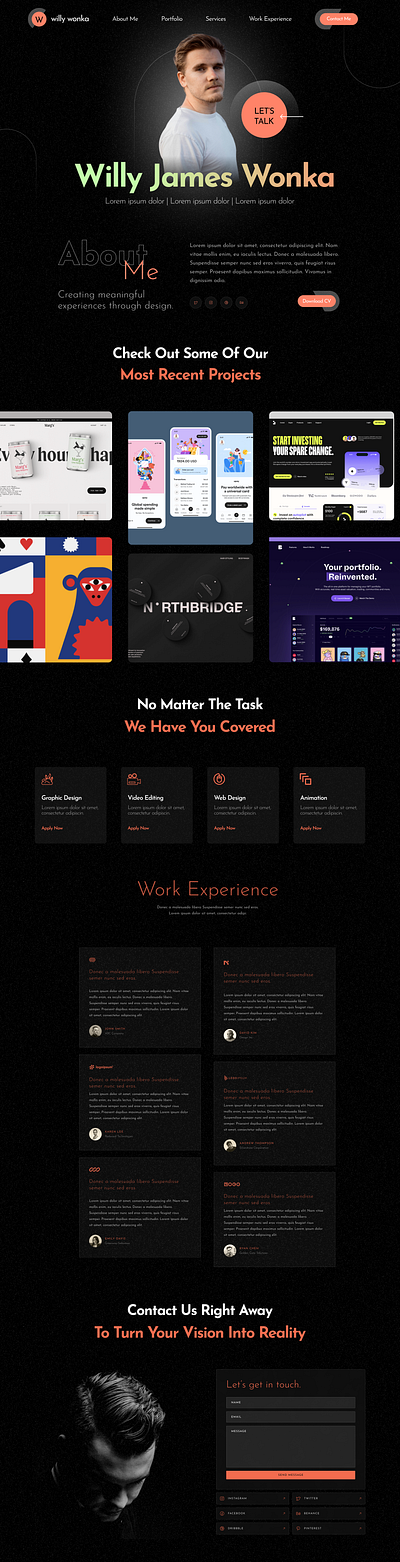 Portfolio Website Sample app app design design design inspirations graphic design inspiration portfolio portfolio website ui ui ux ux ux ui web design website design