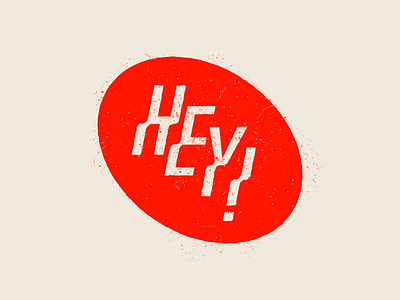 HEY! hey icon letter logo red sticker texture type typography