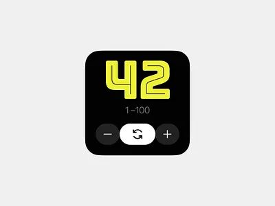 Random Number Widget — From 1 to 100 (or the Meaning of Life) design ios iphone minimal random randomizer ui widget