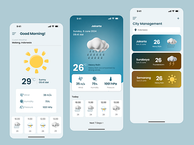 Weather Apps - UI Design app app design design figma mobile app ui ui design ui exploration ui inspiration uiux uiux design ux design weather aplication weather app weather design