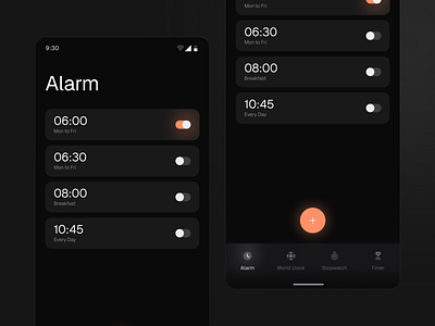 Alarm Mobile App UI UX alarm app design interface layout mobile ui ui ux ux