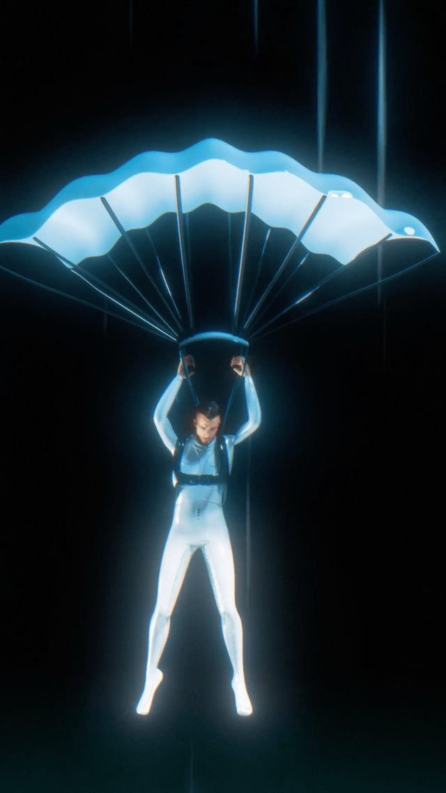 Parachute animation artwork band cyborg design illustration indie music parachute robot single visuals