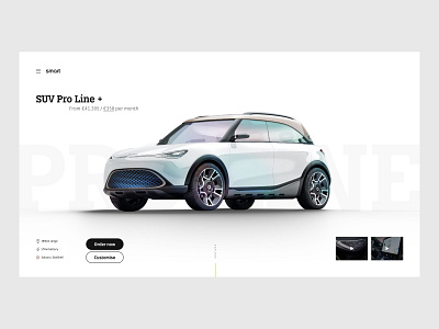 Smart carline page 3d car design minimal ui ux web website