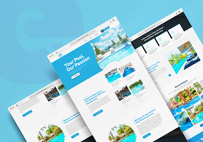 Luxury Pool Cleaning Website Design branding cleaning website design graphic design illustration logo pool website ui uiux design ux vector website design