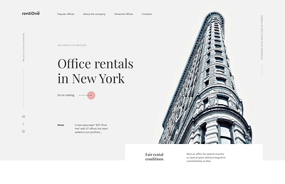 Website for an office rental agency design web