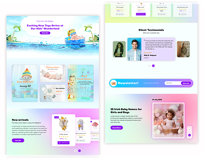 Baby Item Gift Shop Cloths, Tops, Bottoms, Shoe, Winter Clothes coupon design illustration landing page psd template psd templates template ui