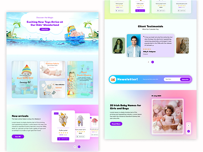 Baby Item Gift Shop Cloths, Tops, Bottoms, Shoe, Winter Clothes coupon design illustration landing page psd template psd templates template ui