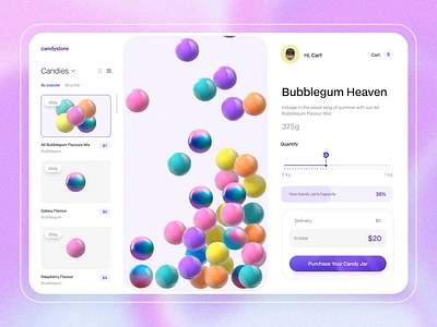 Sweet Dreams: Interactive Candy Store Concept Animation 3d 3d animation animation application candy concept design interaction interactive modern motion shop smooth spline spline 3d store ui uxui