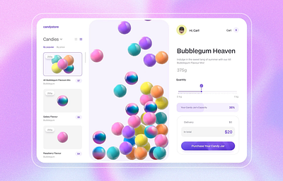 Sweet Dreams: Interactive Candy Store Concept Animation 3d 3d animation animation application candy concept design interaction interactive modern motion shop smooth spline spline 3d store ui uxui