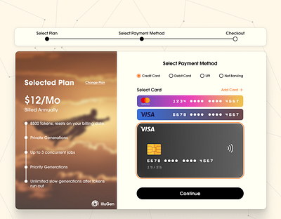 IlluGen(Concept) - Card Payment Screen app branding design graphic design illustration logo typography ui ux vector