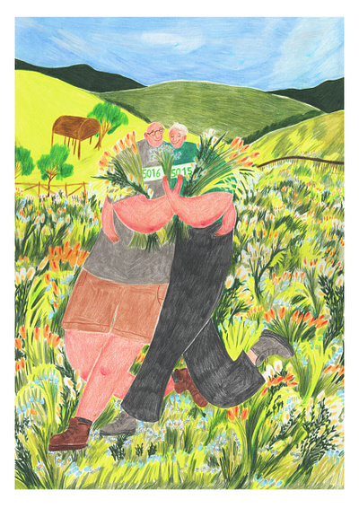 Floopers In The Flowers 2d illustration commission design editorial illustration floopers flowers illustration traditional illustration