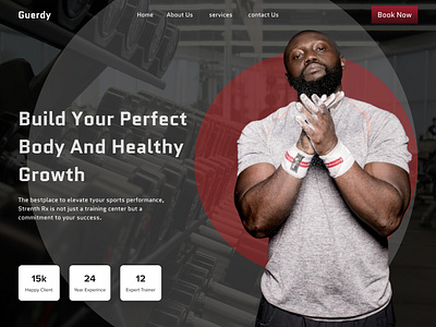 Guerdy gym Healthy growth landing page canva figma logo designer typography ui wireframing