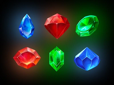 JustBet - 2D Crystals and Gems 2d blockchain casino casino icons crypto crystal crystals gambling game gaming gems graphic design icons igaming illustration stone