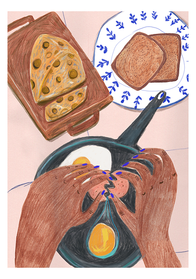 Cheddar and Eggies - PotLuck Magazine childrens illustration cookbook design editorial illustration illustration zine
