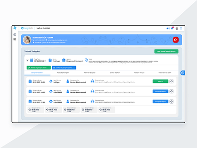 Health Tourism dashboard ui design interaction design ui ux web webdesign