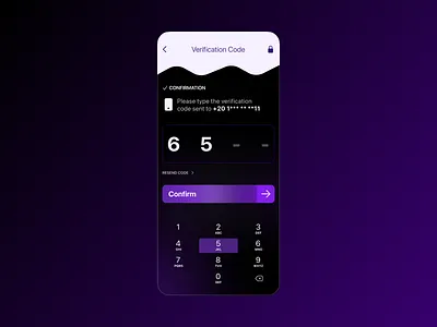 Confirmation app code confirmation dailyui dark design ui ux