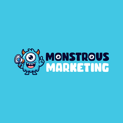 Monstrous Marketing Logo branding character esport graphic design illustration illustrator logo logo design marketing mascot mosnter vector