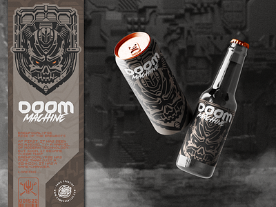 Doom Machine - Brewpocalypse beer beverage bottle brew brewing digital drink future futuristic label machine retro robot scifi