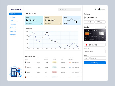 Personal Bank Wallet Dashboard branding dashboard graphic design motion graphics ui uiux ux