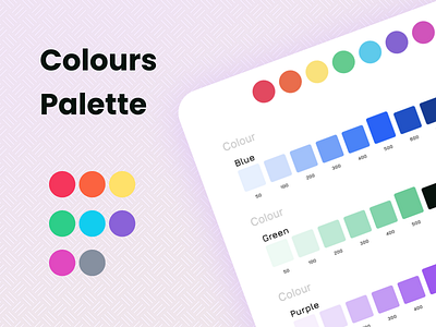 Colours Palette Design System blue color cool design gray green grey palettes pink purple red system ui voilet yellow