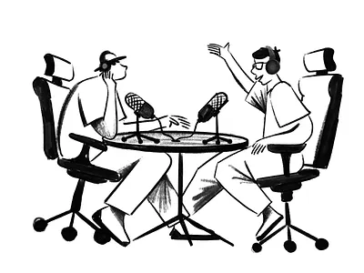 Podcast studio character design design illustration product ui vector webdesign