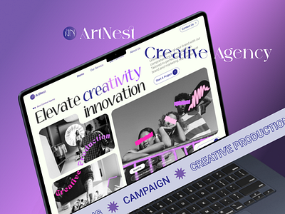 ArtNest | Creative Agency Website Design design graphic design landingpage logo ui uidesigner uiuxdesign website