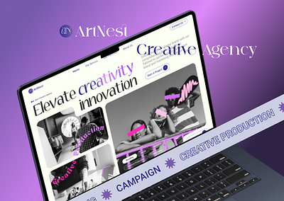 ArtNest | Creative Agency Website Design design graphic design landingpage logo ui uidesigner uiuxdesign website