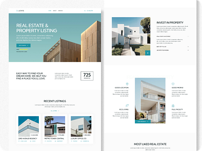 Listate - Real Estate and Property Website design property real estate ui ux website