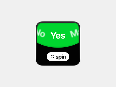Yes or No Widget design ios minim minimal mobile spin ui widget