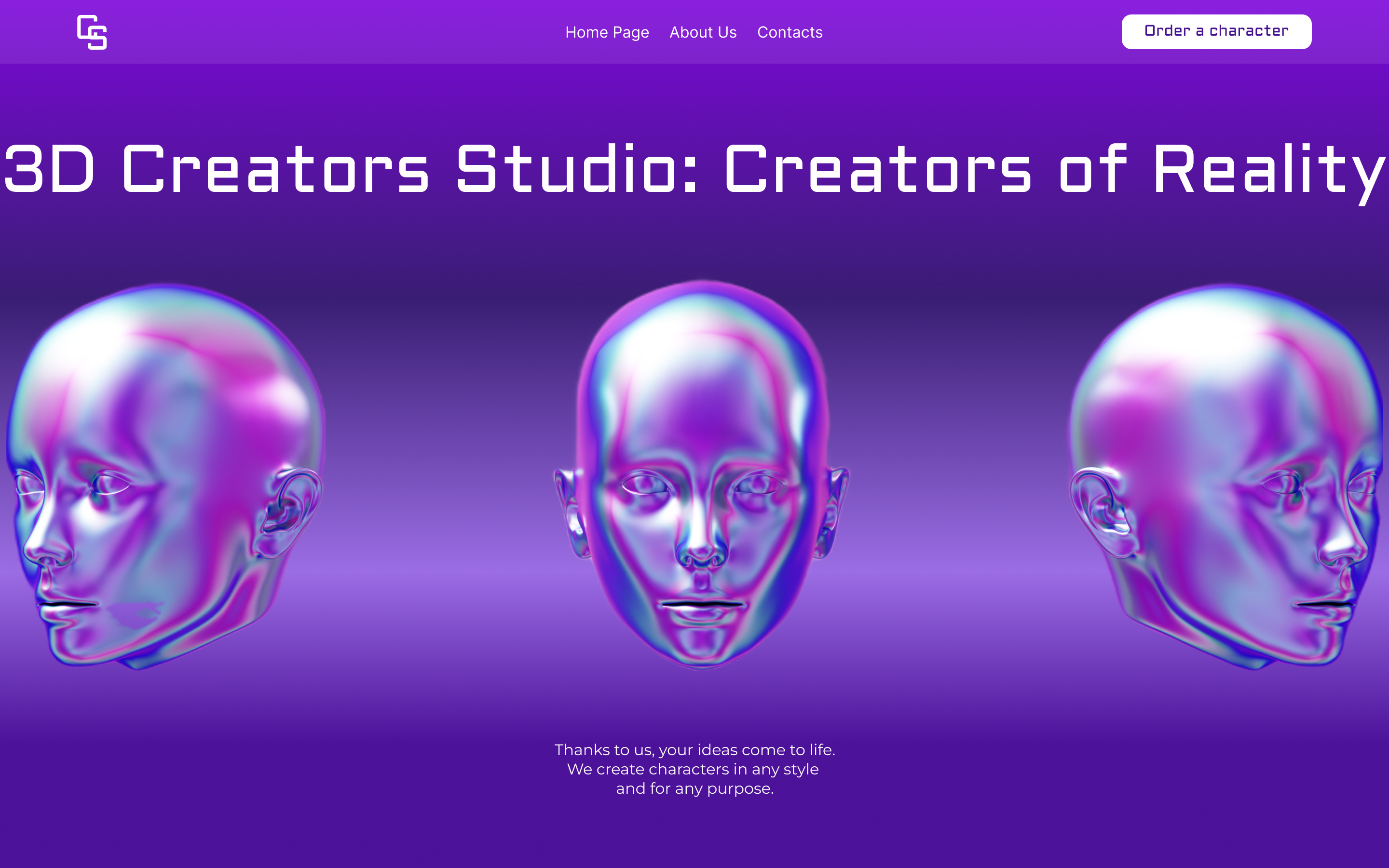 Landing Page for 3D Creators Studio design landing page figma landing landing page ui uiux uiux design uiux designer web design web designer web site дизайн дизайнер дизайнер сайтов