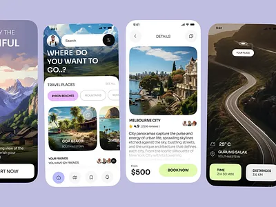 Travel Mobile App adventure app app design best mobile app booking concept destination interfaceui ios design mobile mobile app tourism travel travel app travel mobile app travel service traveling traveller ui ux